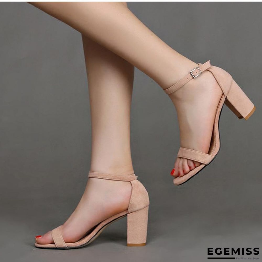 Chunky Heel Women Ankle Strap Gladiator Sandals | EGEMISS