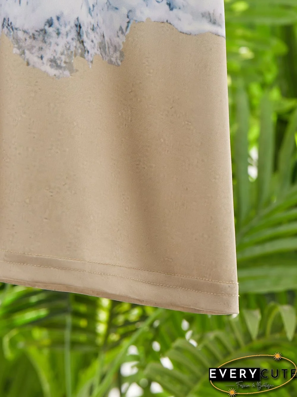 Casual Painted V Neck Short Sleeve Dress