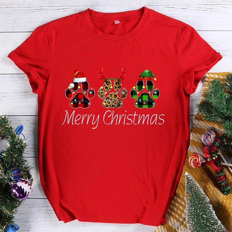 Merry Christmas Dog Christmas T-shirt Tee -611256