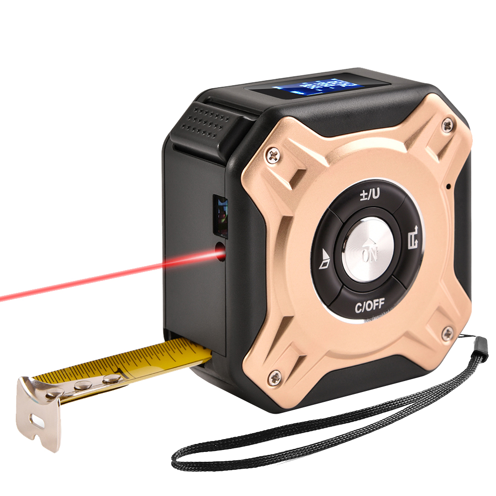 

5m Laser Tape Measure Aluminium Alloy Shell Inch Ruler 40m Range Finder, Red, 501 Original