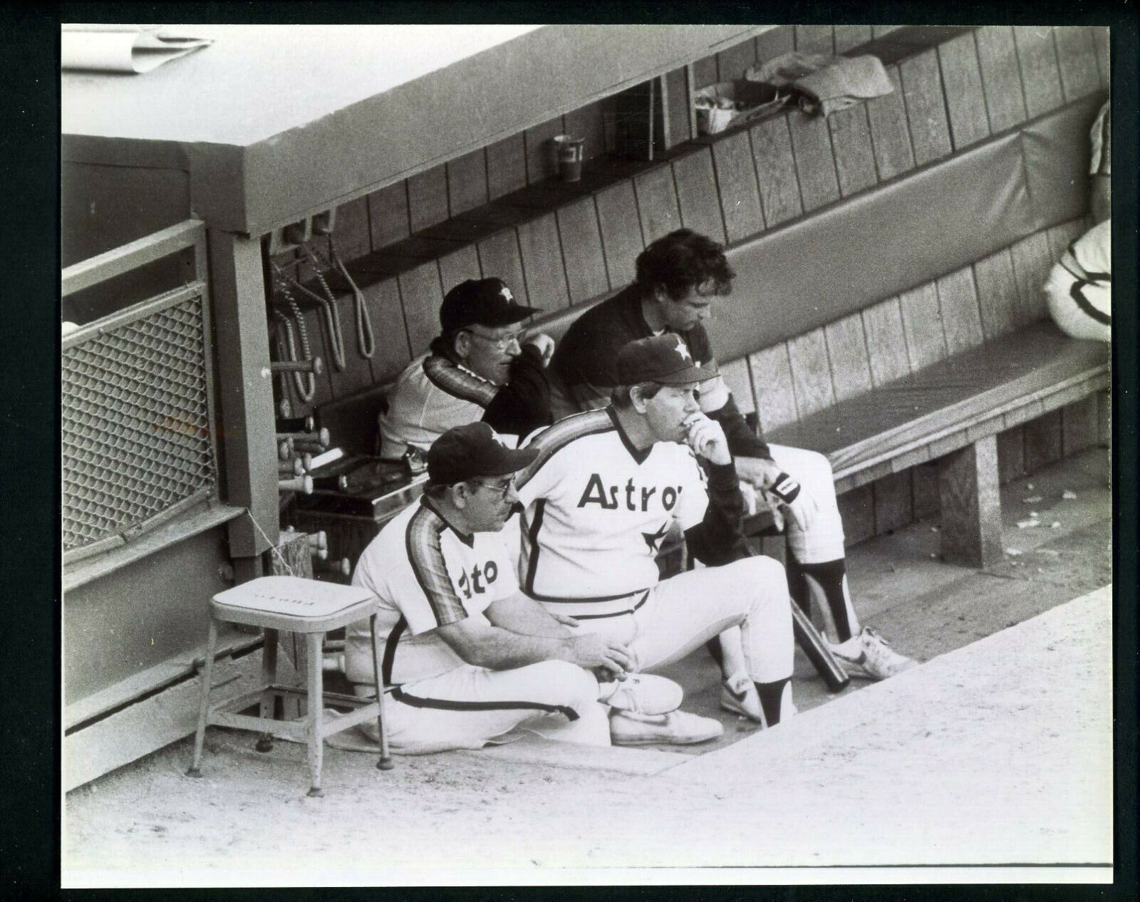 Hal Lanier & Yogi Berra circa 1980's Press Original Photo Poster painting Houston Astros