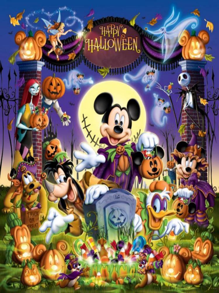 Mickey Spends Halloween With You 50*60CM(Canvas) Full Round Drill Diamond Painting gbfke