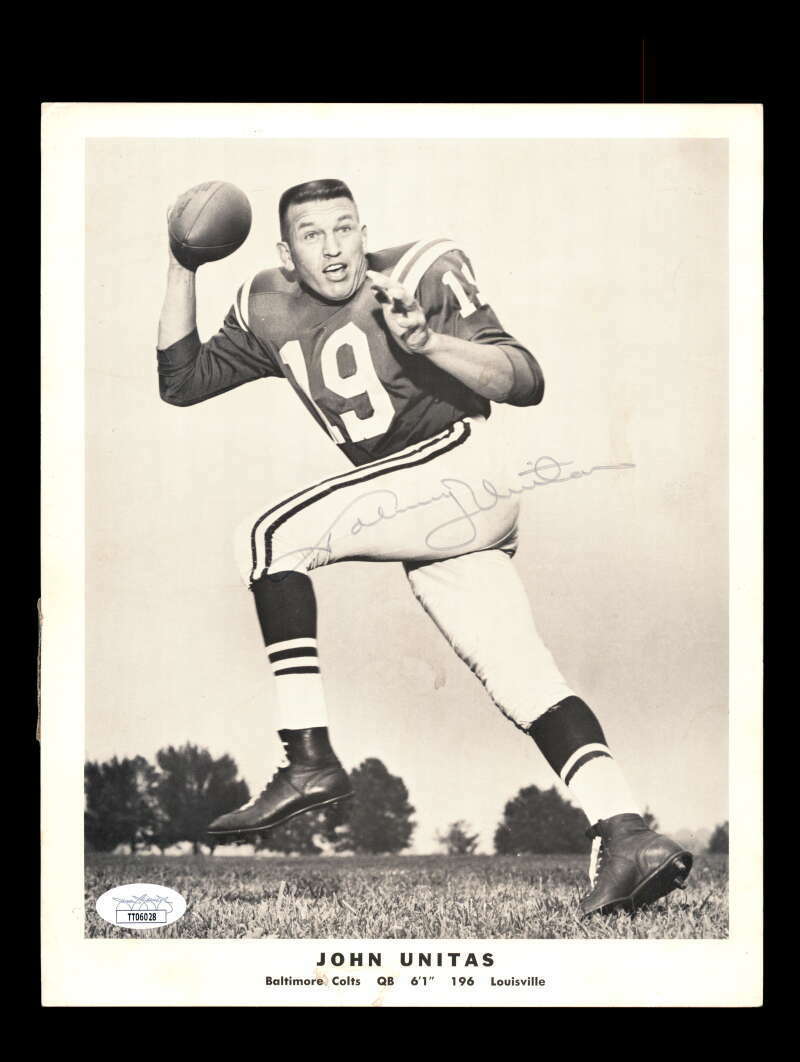 Johnny Unitas JSA Vintage Signed Cert 8x10 Autograph Photo Poster painting