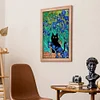 (Big Size)The Black Cat In Van Gogh'S Iris Painting - 11CT Stamped Cross Stitch - 45*65cm