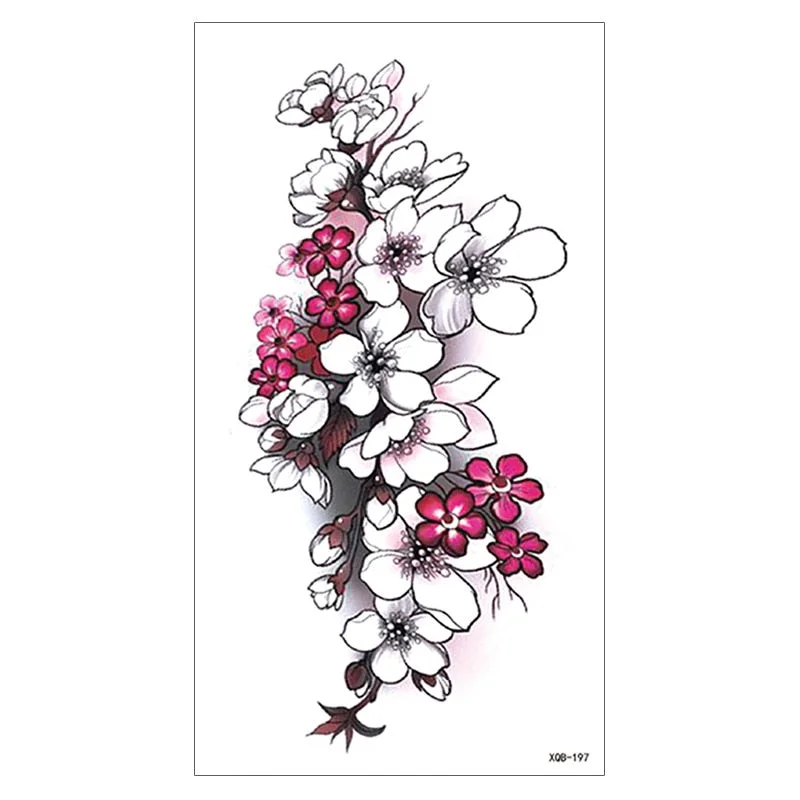 Waterproof Temporary Tattoo Sticker Snake Flower Rose Flash Tattoos Lace Fox Lion Bird Body Art Arm Skull Fake Sleeve Tattoo