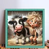 Sunshine Girl Cow-11CT Stamped Cross Stitch 40*40cm