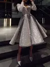 Shiny Long Sleeves Midi Dress