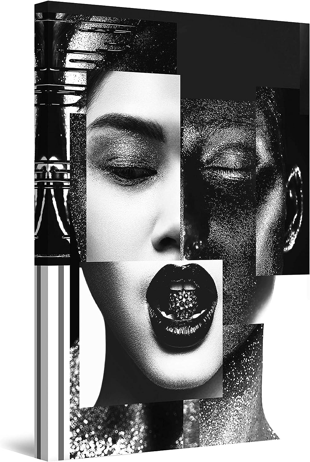 Startonight Canvas Wall Art Decor Black and White Abstract Woman Portrait Painting for Living Room 32 inch  x 48 inch  32&#034; x 48&#034;