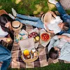 Portable Wicker Rattan Outdoor Camping Picnic Bag Food Container Basket