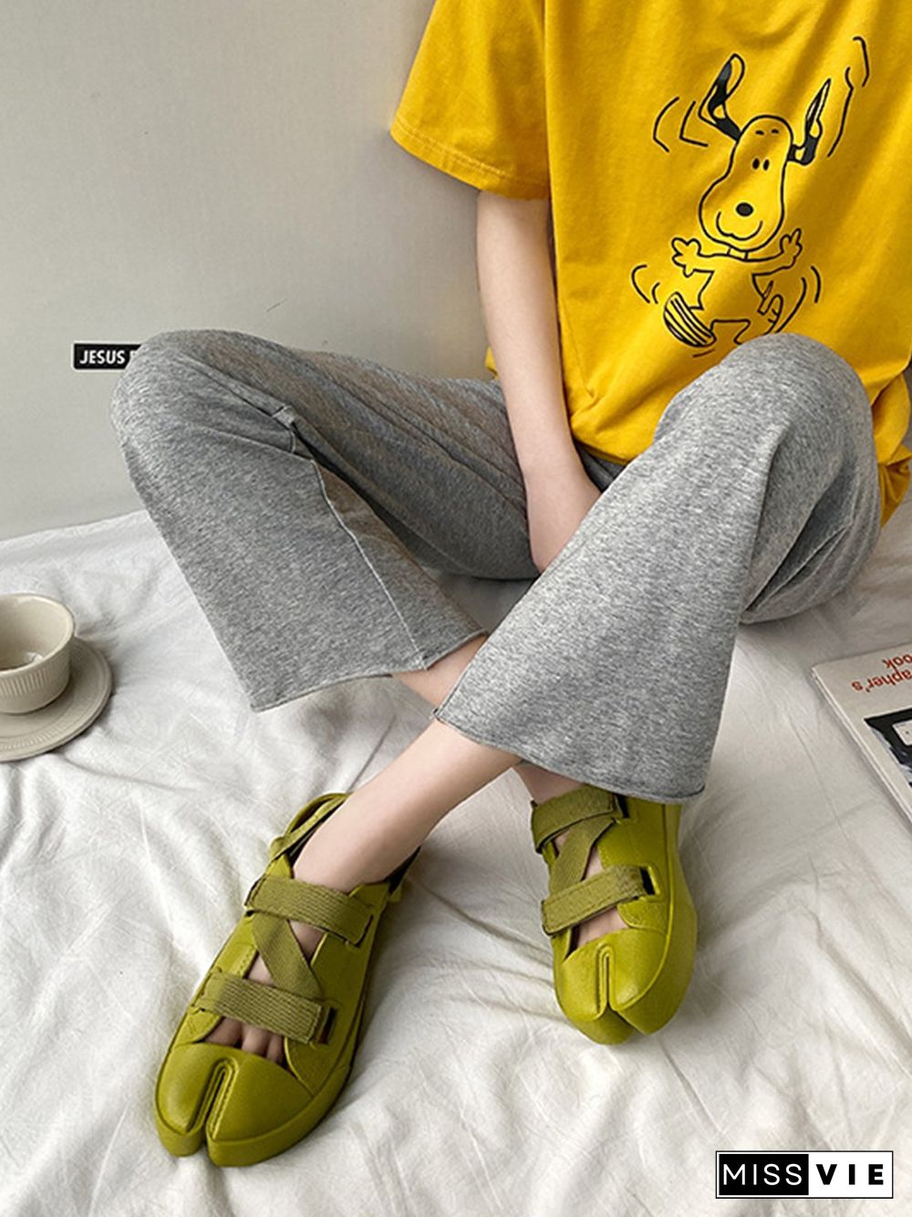 Casual Plain Split Toe Sandals