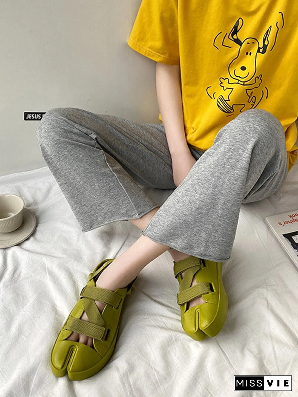 Casual Plain Split Toe Sandals