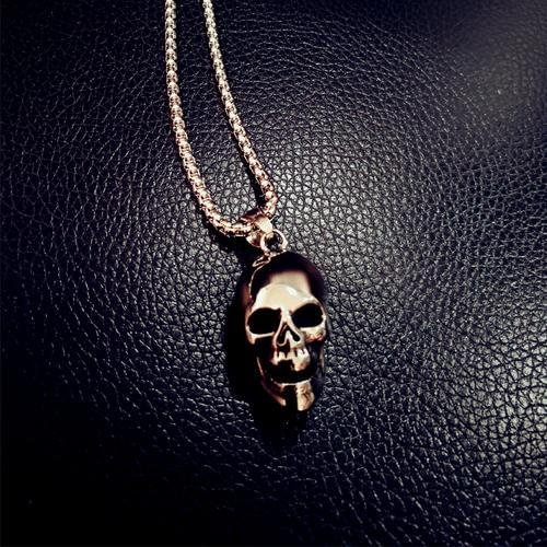 usyaboys-Japanese Set Up Exquisite Solid Small Skull Titanium Steel Couple Necklace-Usyaboys-Mne and Women's Street Fashion Shop-Christmas