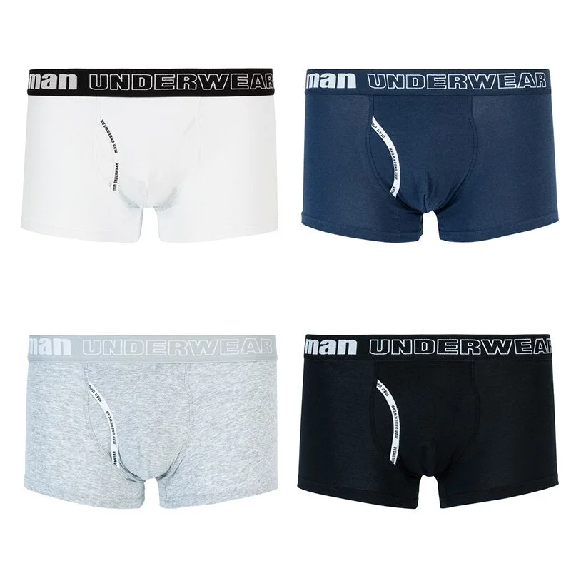 Boxer Mens Underwear Men Cotton Underpants Pure Men Shorts 4Pcs Fashion High Quality Letters L-3XL Male Boxers