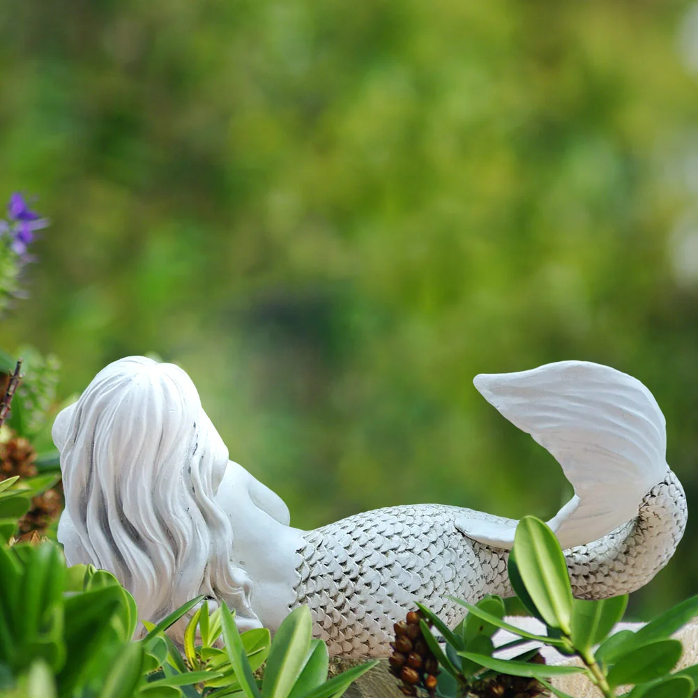 Resin Mermaid Figurine Statue Room Garden Office Master Gift Yard Decor