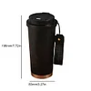 500ml Lily of The Valley Coffee Cup Stainless Steel Flower Thermos Mug (Black)