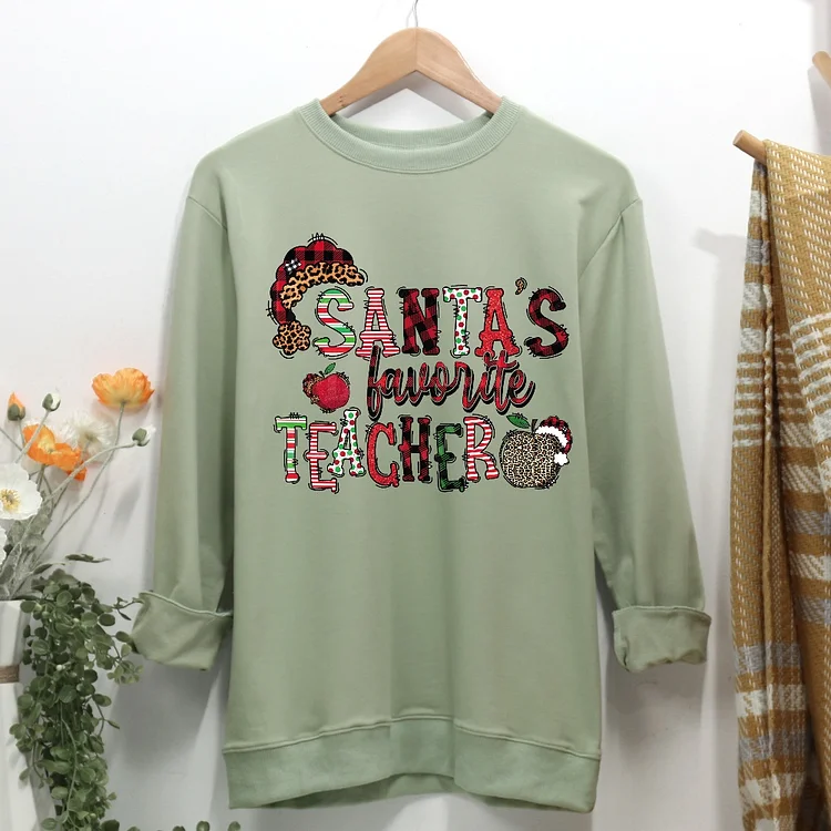 Santa‘s favorite teacher Women Casual Sweatshirt