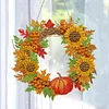 DIY Acrylic Special Shaped Diamond Painting Fall Wreath Ornament Hanging Kit
