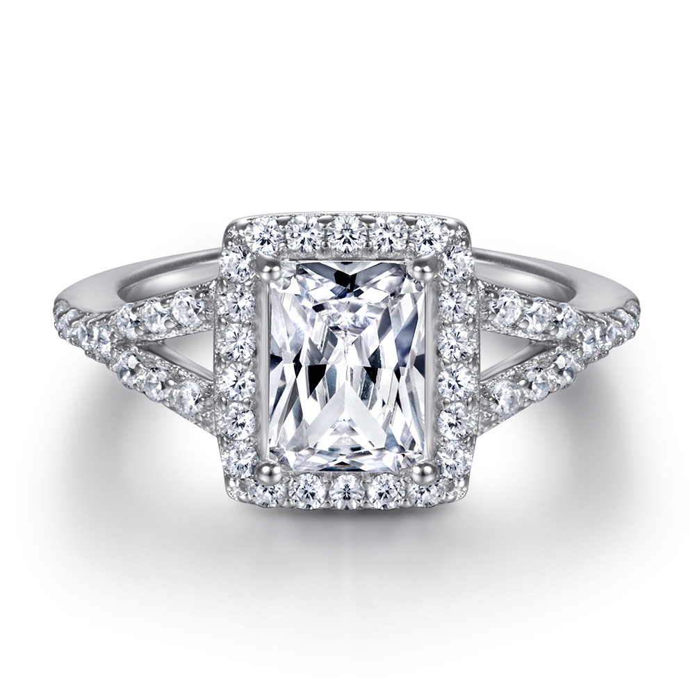 1ct  Moissanite Ring 5x7MM GRA Certificate Women Anniversary Jewelry Gift S925 Silver
