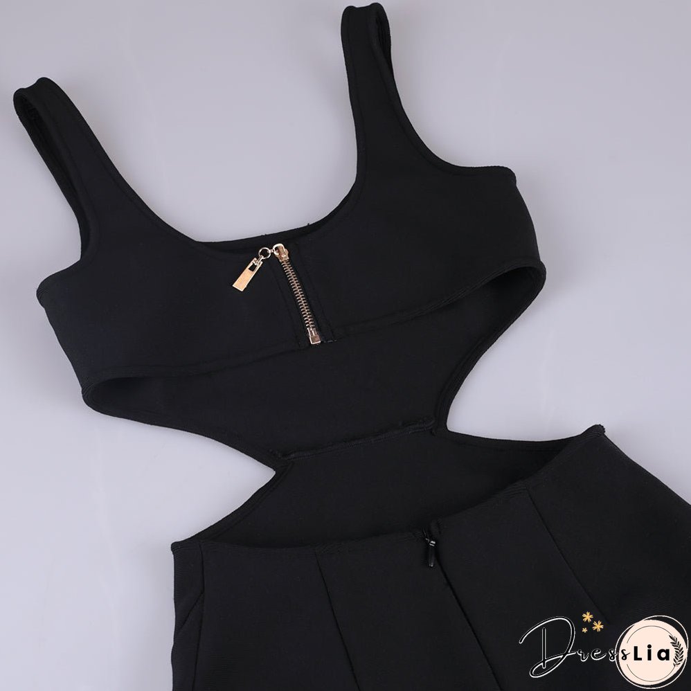 Strappy Sleeveless Hollow Out Mini Bandage Dress PF091903