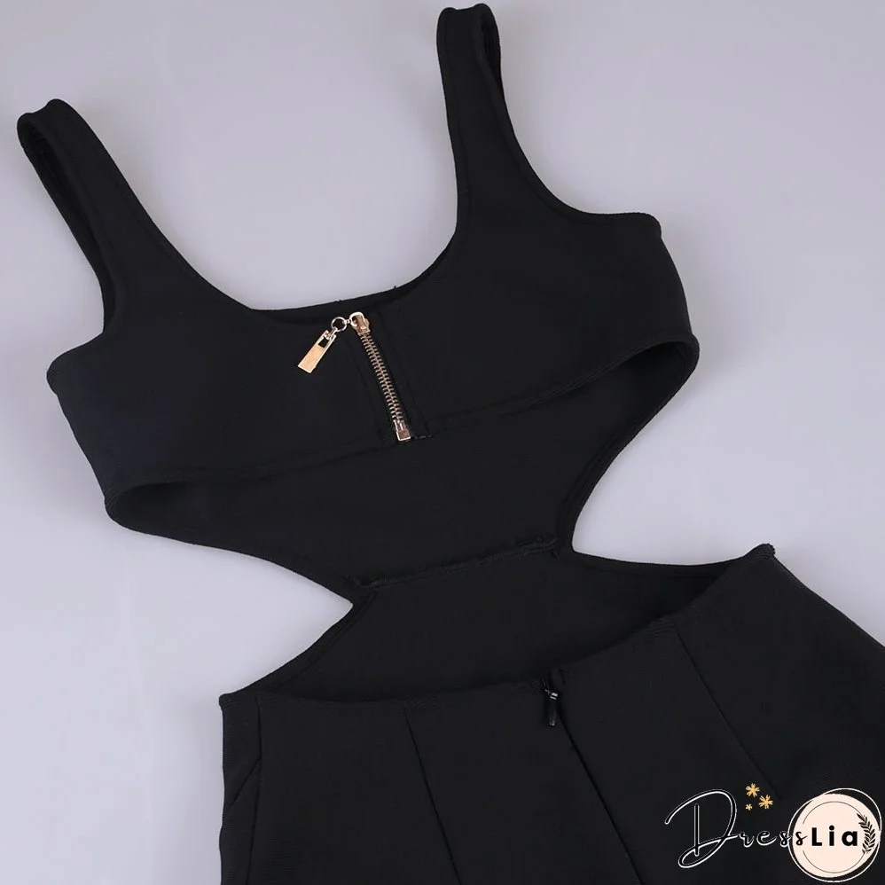 Strappy Sleeveless Hollow Out Mini Bandage Dress PF091903