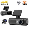 4K Dash Cam Car DVR Built-In WiFi Dual Lens Car Camcorder 24Hour Parking Monitor