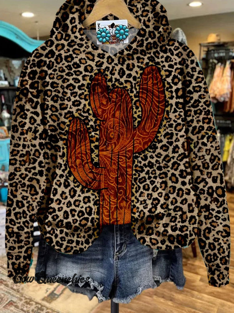 Women’s Vintage Western Print Casual Sweatshirt Multicolor / S