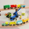 Children's Small Locomotive Car Model Toy Wooden Scooter Inertia Magnetic Boxed Car Compatible With Wooden Track