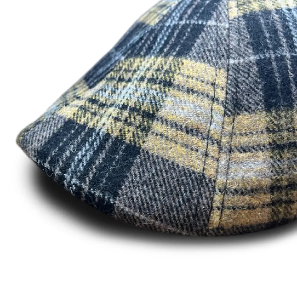 Hatsfashion-The Bruin Peaky   Cap - Gold and Black Plaid