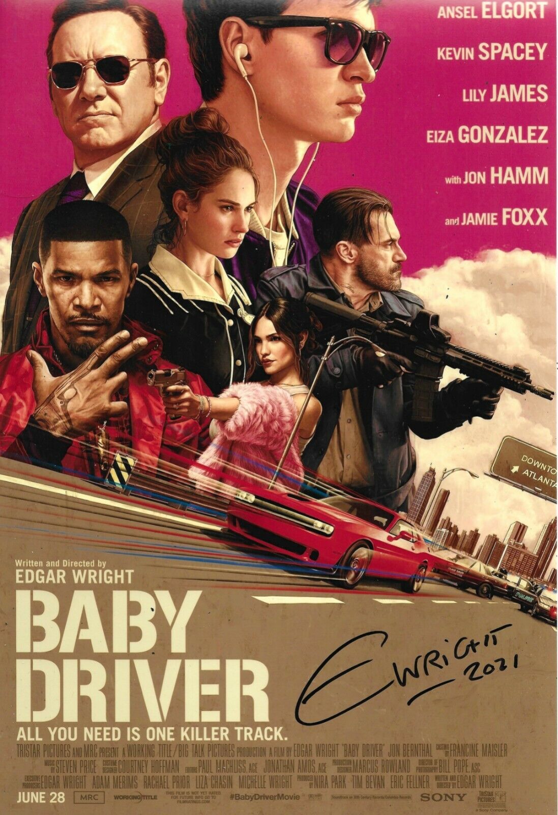 Edgar Wright Signed Baby Driver 12x8 Photo Poster painting AFTAL