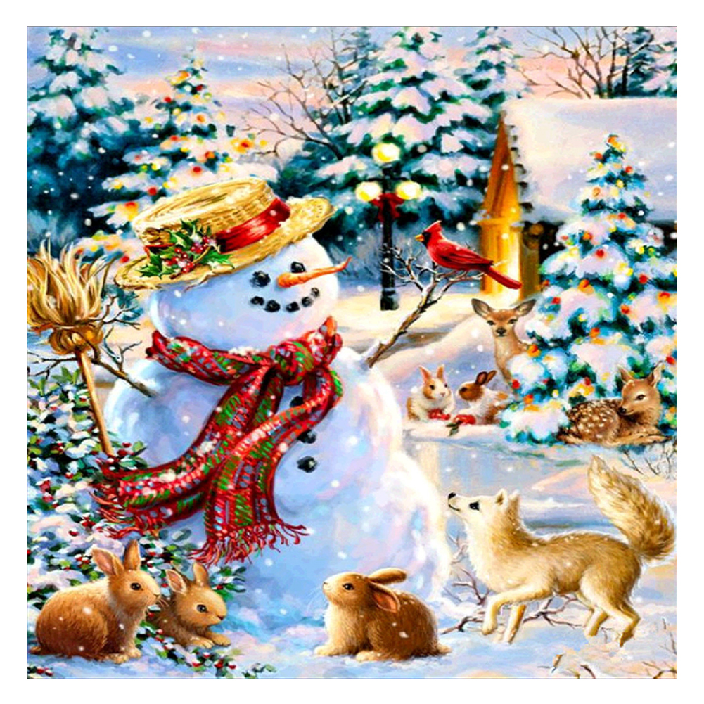 

Christmas Snowman - Round Drill Diamond Painting - 35*35CM, 501 Original