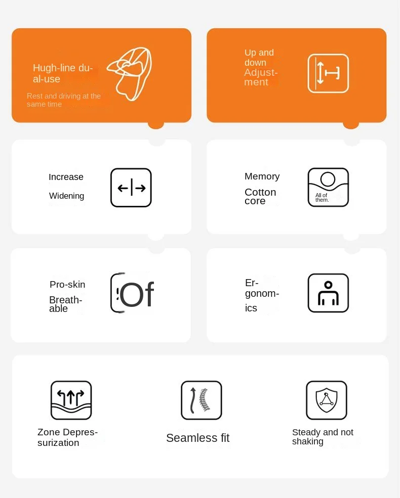 Car adjustable sleeping memory foam headrest