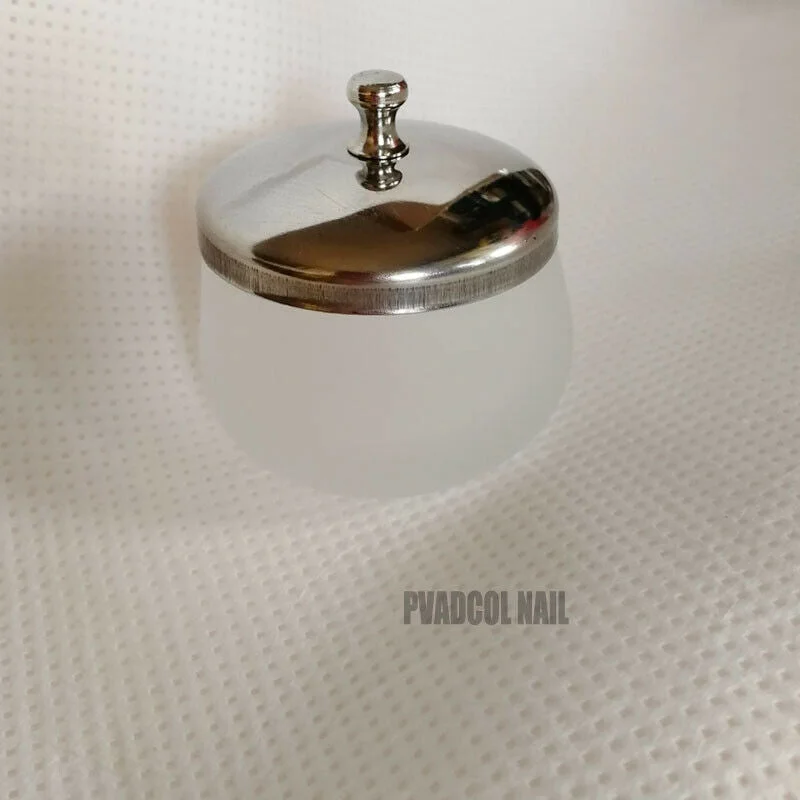 Glass Crystal Dappen Dish Cup With Metal Lid Acrylic Liquid Powder Container Holder Nail Art tools-Nail Inspo