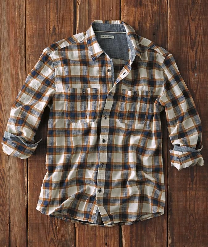 Men's Casual Check Print Long Sleeve Lapel Shirt