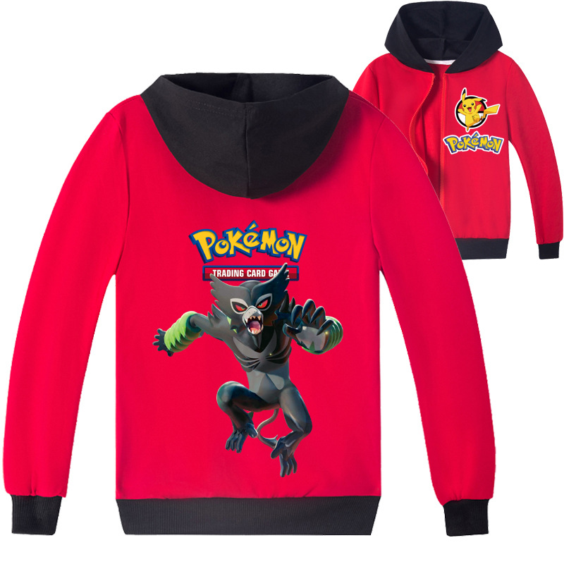 Mayoulove Pokémon Zipper Jacket - Cute Pikachu Design for Kids - Soft and Comfortable Material - Suitable for Boys and Girls Aged 4-12 - Perfect for Casual Wear and Outdoors-Mayoulove