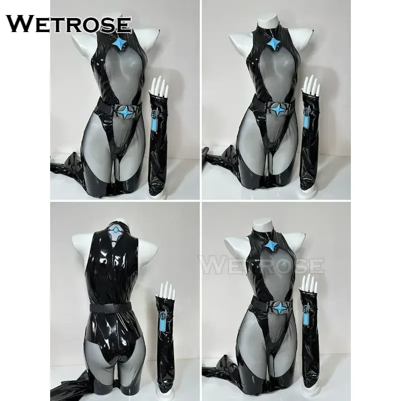 [Wetrose] Pre-Order Goddess of Victory: Nikke Ark Ranger Black Patent Leather Bodysuit Game Outfit Cosplay Costume 