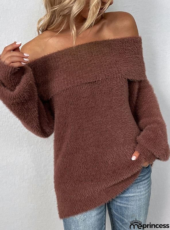 SEXY PULLOVER LANTERN SLEEVE SWEATER