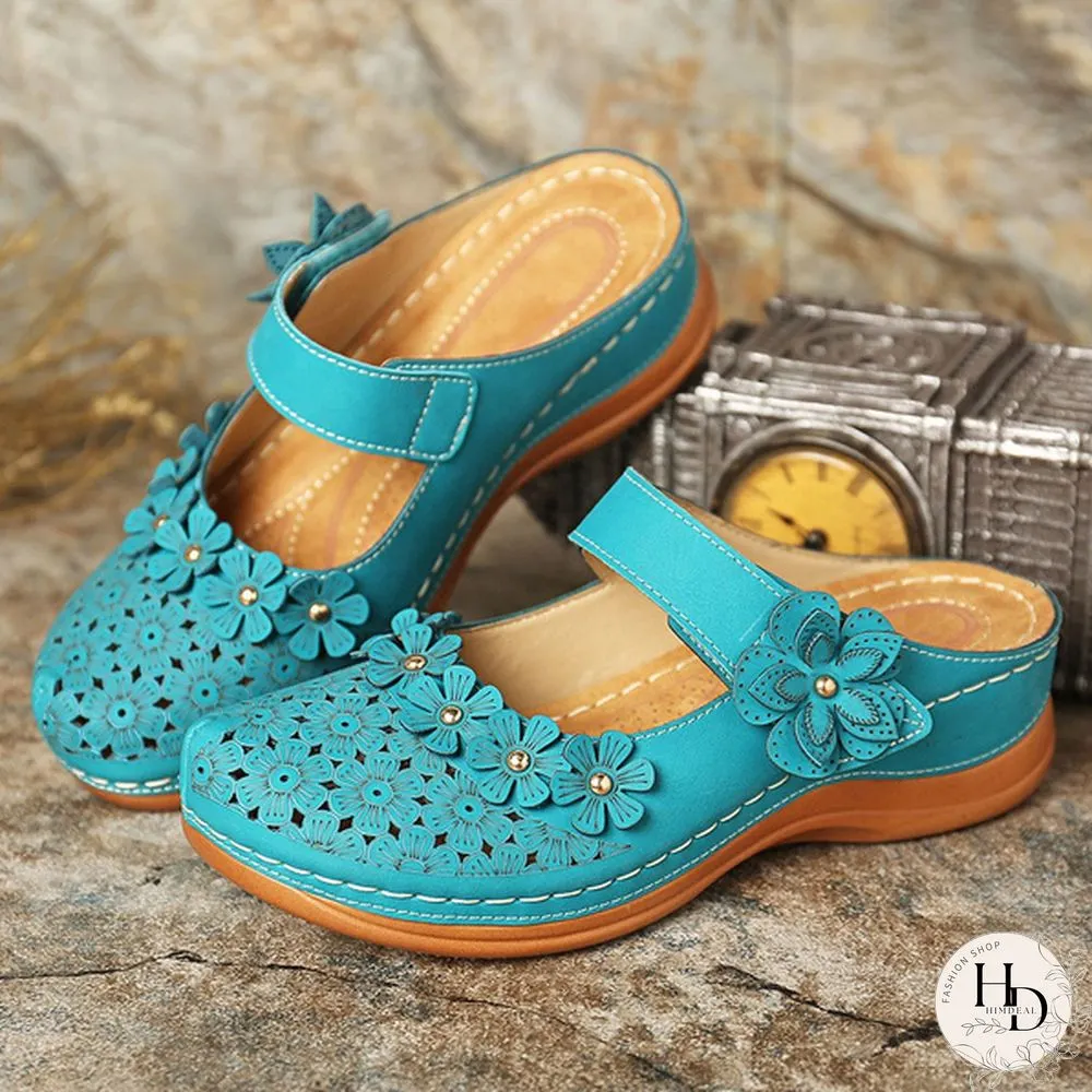 Fashion Women Vintage Style Sandals Flats Shoes Summer Casual Shoes Vintage Shoes for Women Leather Shoes Plus Size