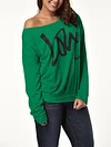 LOVE Print One Shoulder Pullover Sweatshirt