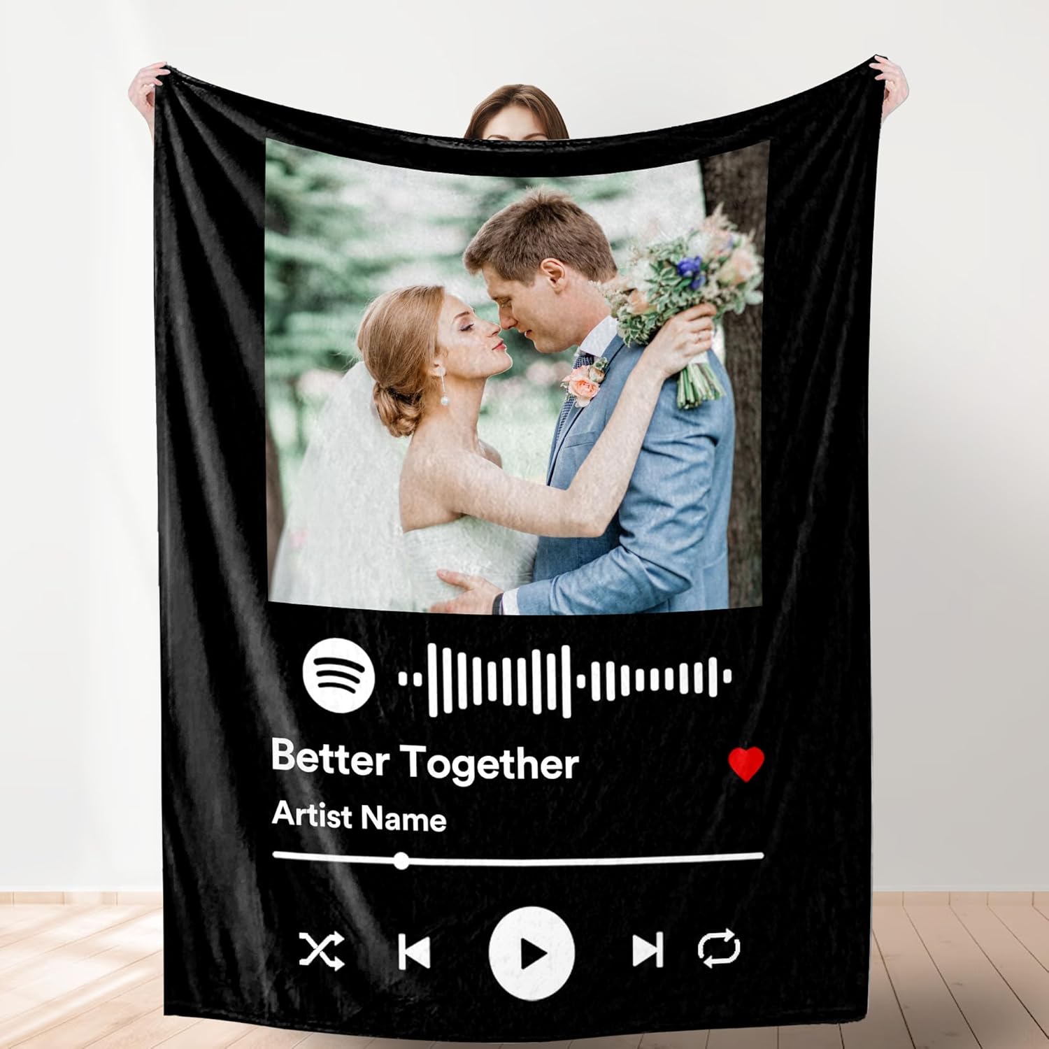 Loveyoufancy Personalized Photo and Music Blanket
