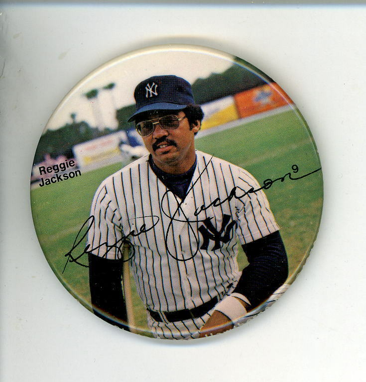 Reggie Jackson 1978 Vintage Photo Poster painting Button New York Yankees