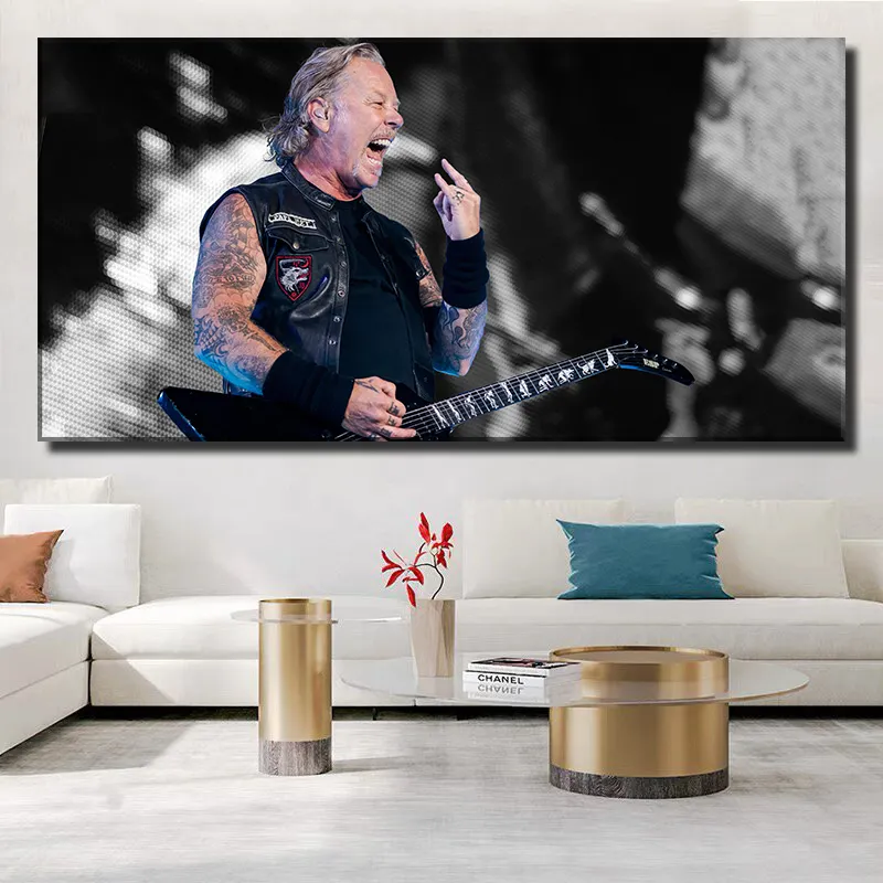 METALLICA James Hetfield Black And White Canvas Wall Art metallica-james-hetfield-black-and-white-canvas-wall-art