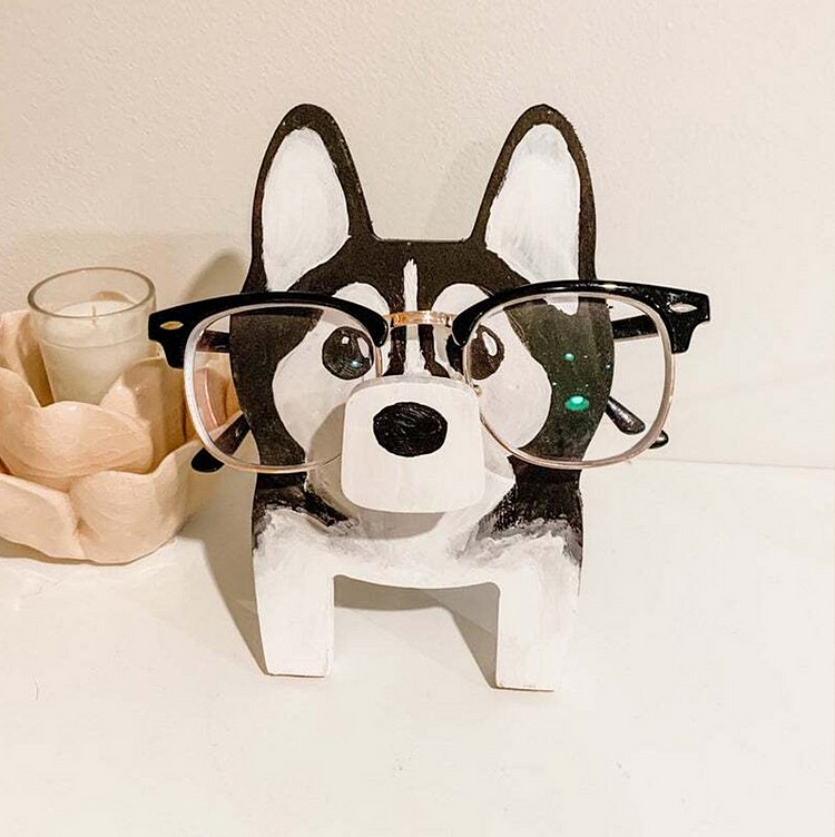 Pocky-Handmade Husky Glasses Stand Art Gift