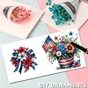 6pcs Diamond Painting Independence Day Flowers Greeting Card with Envelope for Family Friends Holiday Gift Congratulations