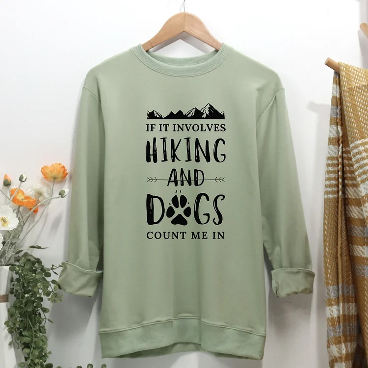 HIKING AND DOG Women Casual Sweatshirt