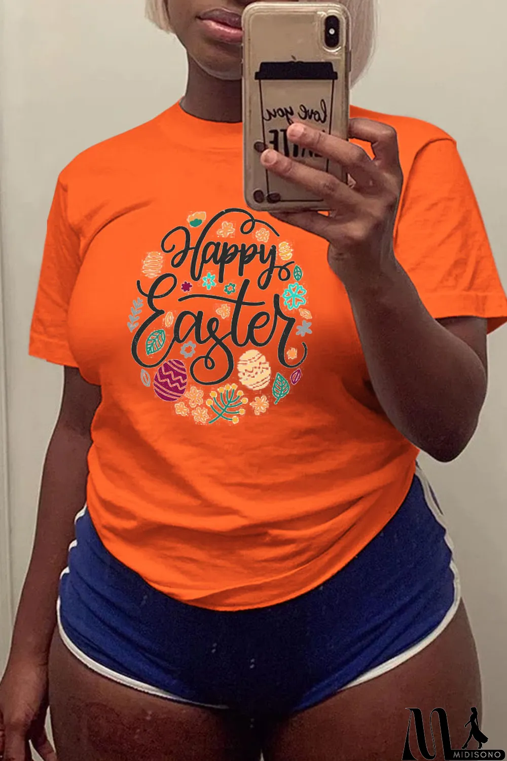 MidiSono - White Casual Street Print Patchwork Letter O Neck T-Shirts