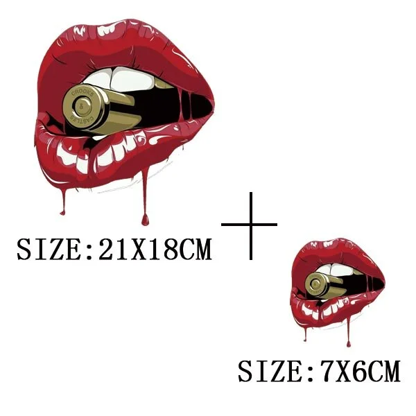 Beautiful Lip Thermal Stickers On T-shirt DIY Washable Patches On Clothes Sex Design  Iron On Transfers On Hoodies Bag Appliqued