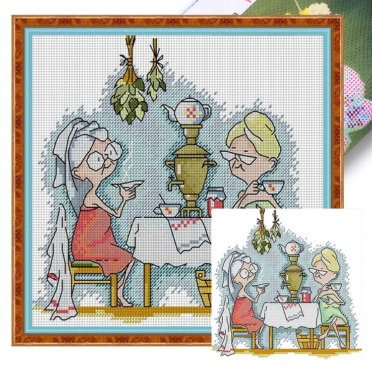 【Joy Sunday Brand】Two Old Naughty Boys 5 (22*21cm) 14CT Stamped Cross Stitch gbfke