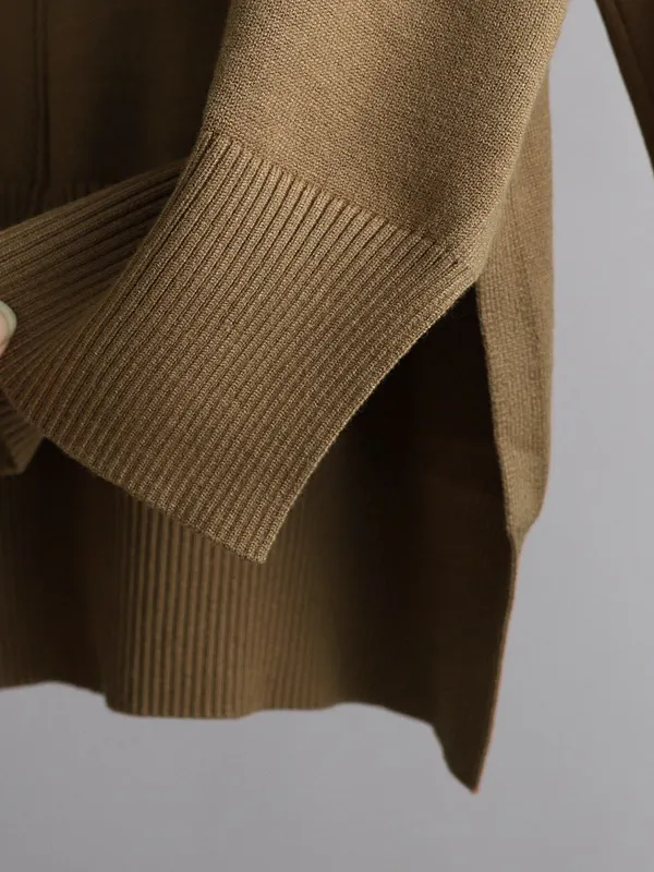 Half Turtleneck Sweater & Wide Leg Pants Knitted Set main image 1