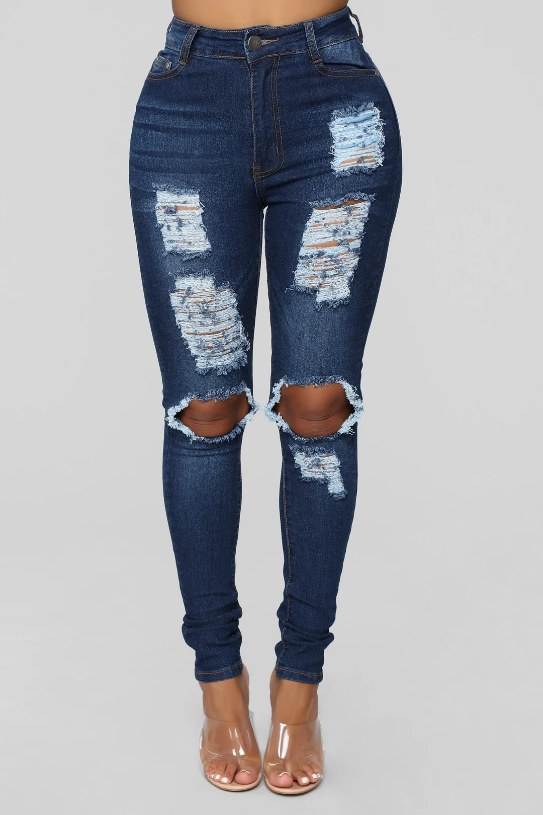 Say Yes To Distress Jeans - Dark Denim