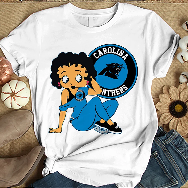 Carolina Panthers Women's White Relaxed T-Shirt